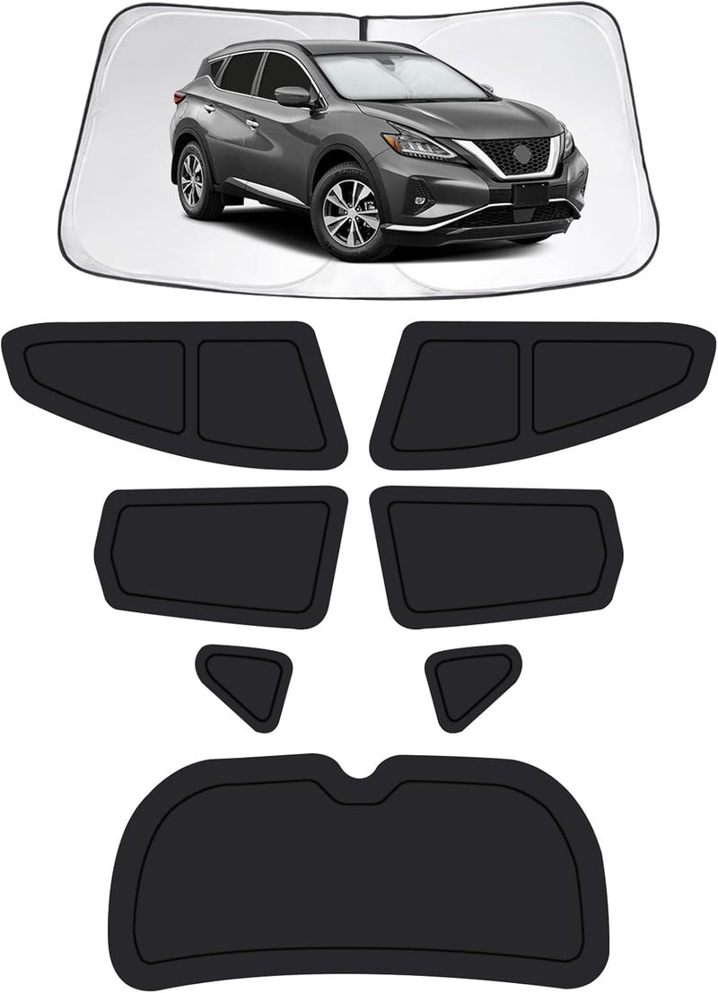 FSHAANY'S Car Window Shades for Nissan Murano 2015-2024, Full Car Window Covers for Privacy, Sunshades for Murano Front Rear Windshield Side Windows to Block UV and Protect Privacy(8pcs) - Image 1